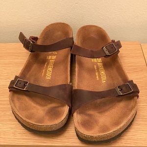 Birkenstock brown leather sandals size 39